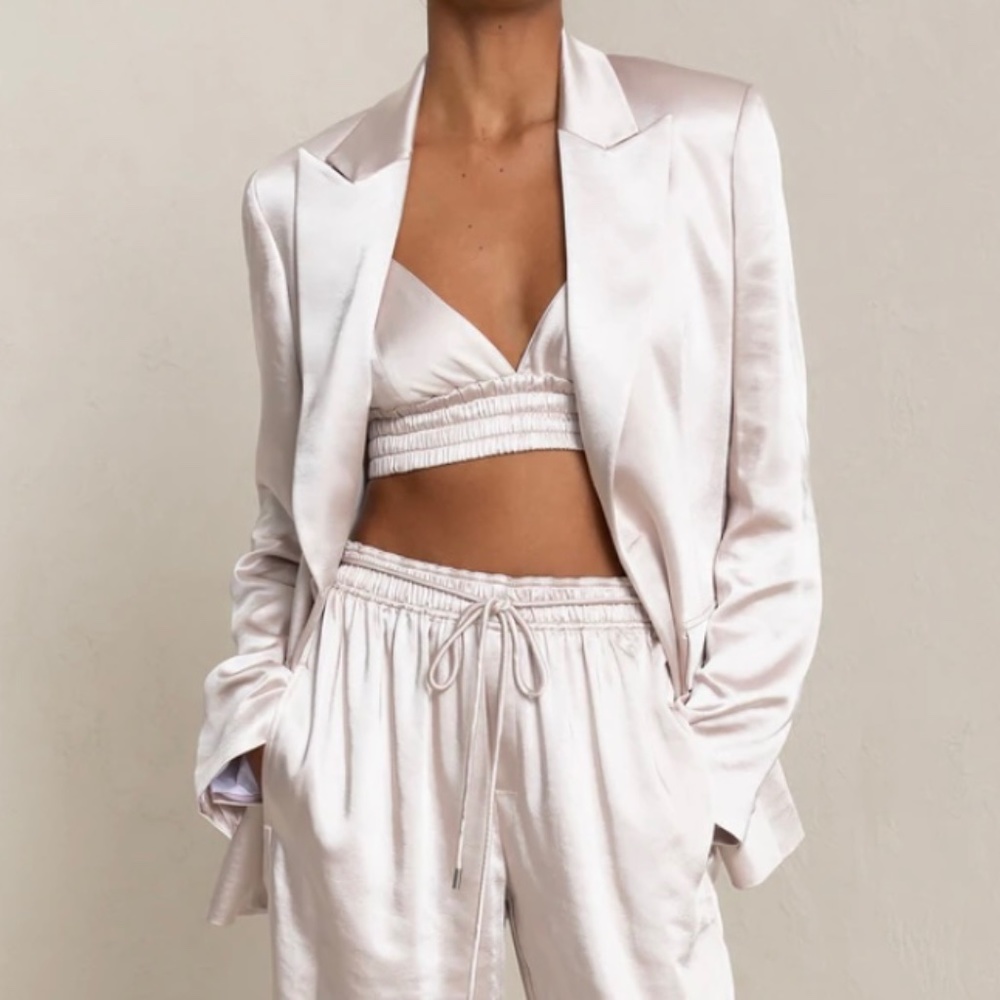 ALC Satin Jacket and Bra Set